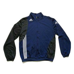 Adidas Full Zip Tracksuit Jacket Three‎ Stripes Logo Golf Athleisure Mock Neck L